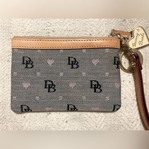 Dooney & Burke wristlet/clutch with key chain attachment.